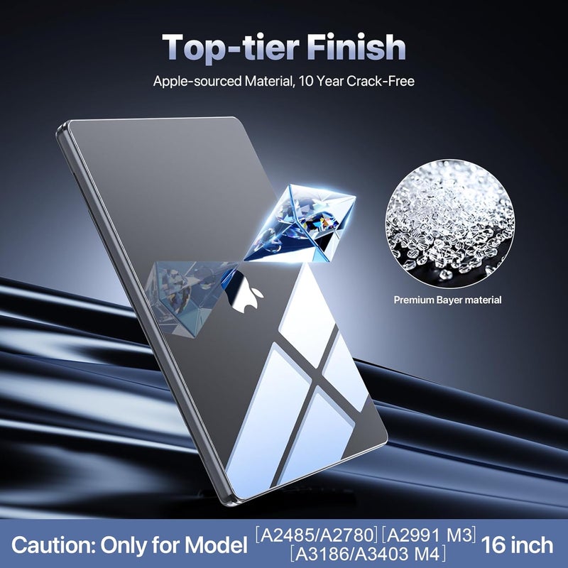 soonjet for MacBook Pro 16 inch Case M4 2024-2021 M3 M2 M1 Pro/Max [100% Ultra Clear] Protective Hard Shell Case Laptop Cover - Crystal Clear - Image 3